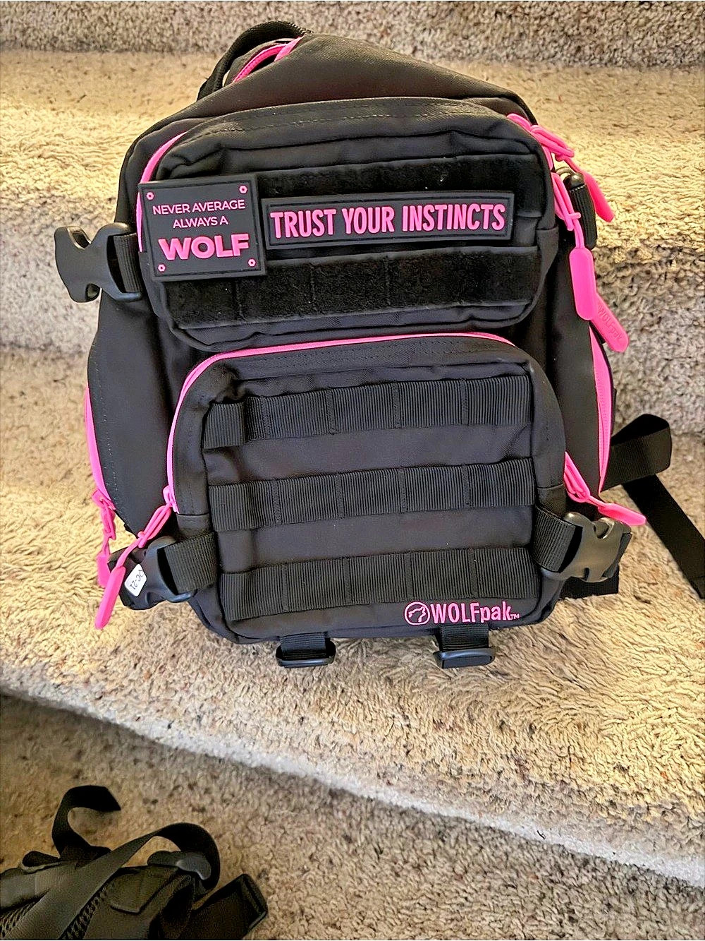 WOLFpak 9L Backpack Mini Black Neon Pink & Pink
